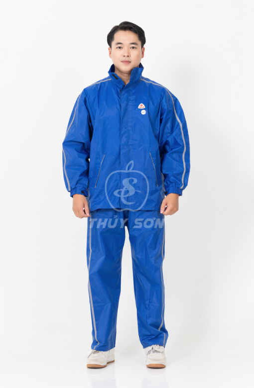 Bộ áo mưa 1 lớp phản quang đi phượt đeo balo Thuỷ Sơn 99A